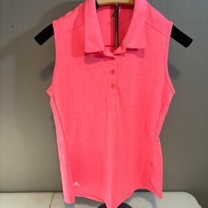 Pink Adidas Sleeveless Collared Vest Tennis/Golf (Medium)
